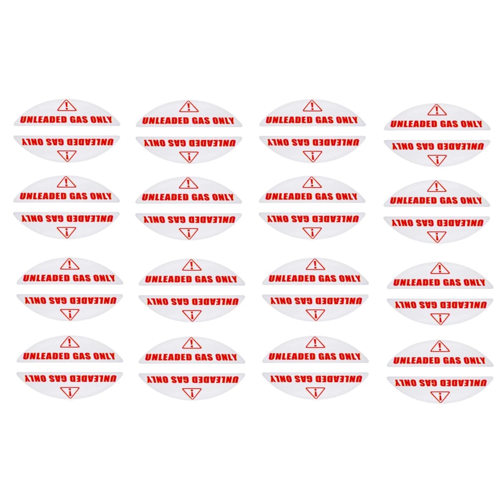 Set of 16 Unleaded Gas Only Stickers for Gas Cans & Generators (0.82'' X 2.17'')