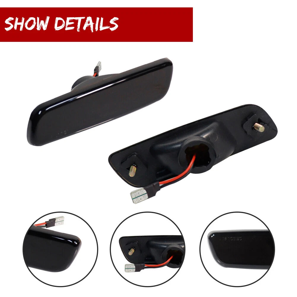 Smoked Lens White Front Side Marker Lights for Toyota Lexus Scion