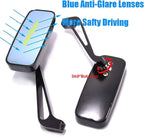 8/10mm BLACK MOTORCYCLE MIRRORS for CHOPPER CRUISER BOBBER CAFE RACER