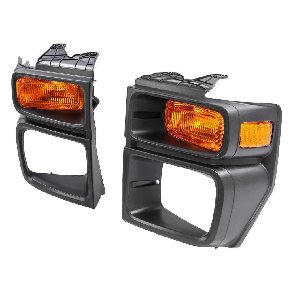 Set of 2 Headlight Trim Bezels for Ford E150 E250 E350 (2008-2014)