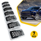 Chrome Mesh Honeycomb Front Grille Inserts for Jeep Cherokee (2019–2022)