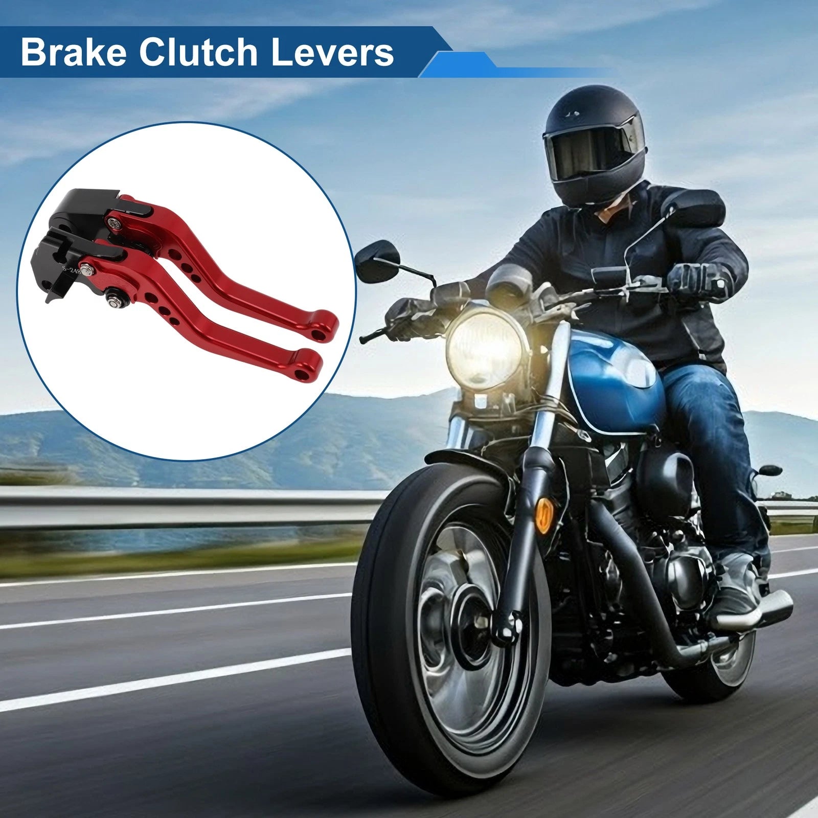 Adjustable Short Brake Clutch Levers 1 Pair for Suzuki GSXR750 (2004–2005) Red