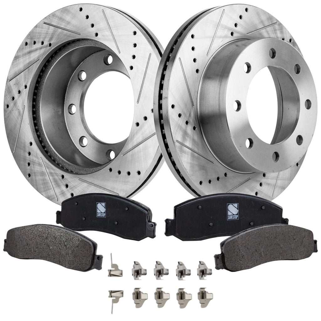 Front Brake Disc Rotors and Pads Kit for Ford F-450 Super Duty (2012)