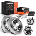 Rear Brake Rotors & Pads + Hub Bearing for Honda Pilot Acura ZDX (2009–2015)