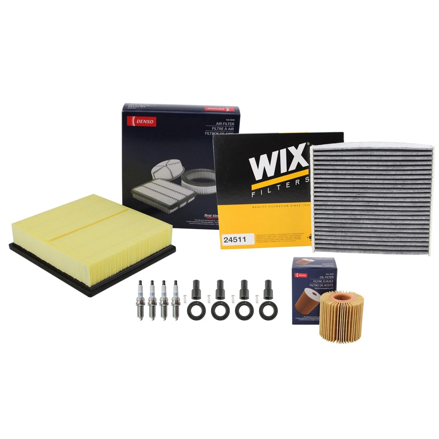 Tune Up Kit with 4 Spark Plugs & Boots for Highlander Sienna