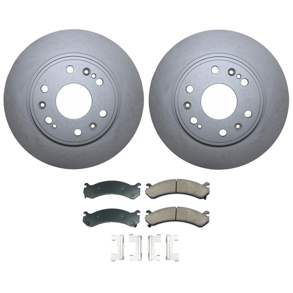 Front Brake Kit with 330mm Disc Rotors & Akebono Pro ACT Pads for Chevy GMC