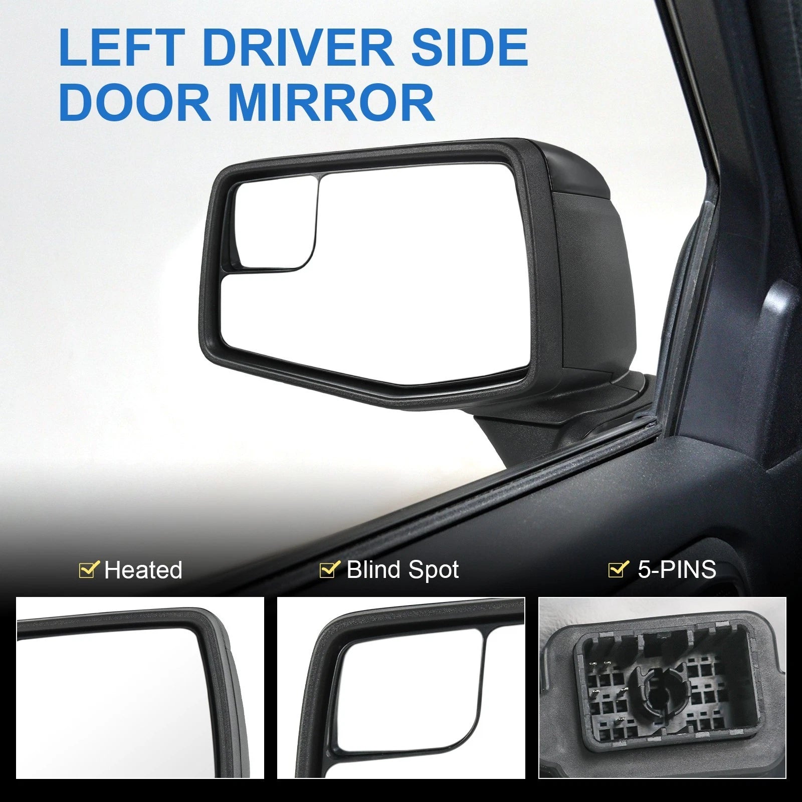 Driver Left Side Door Mirror for Chevrolet Silverado 1500 (2019-2025)