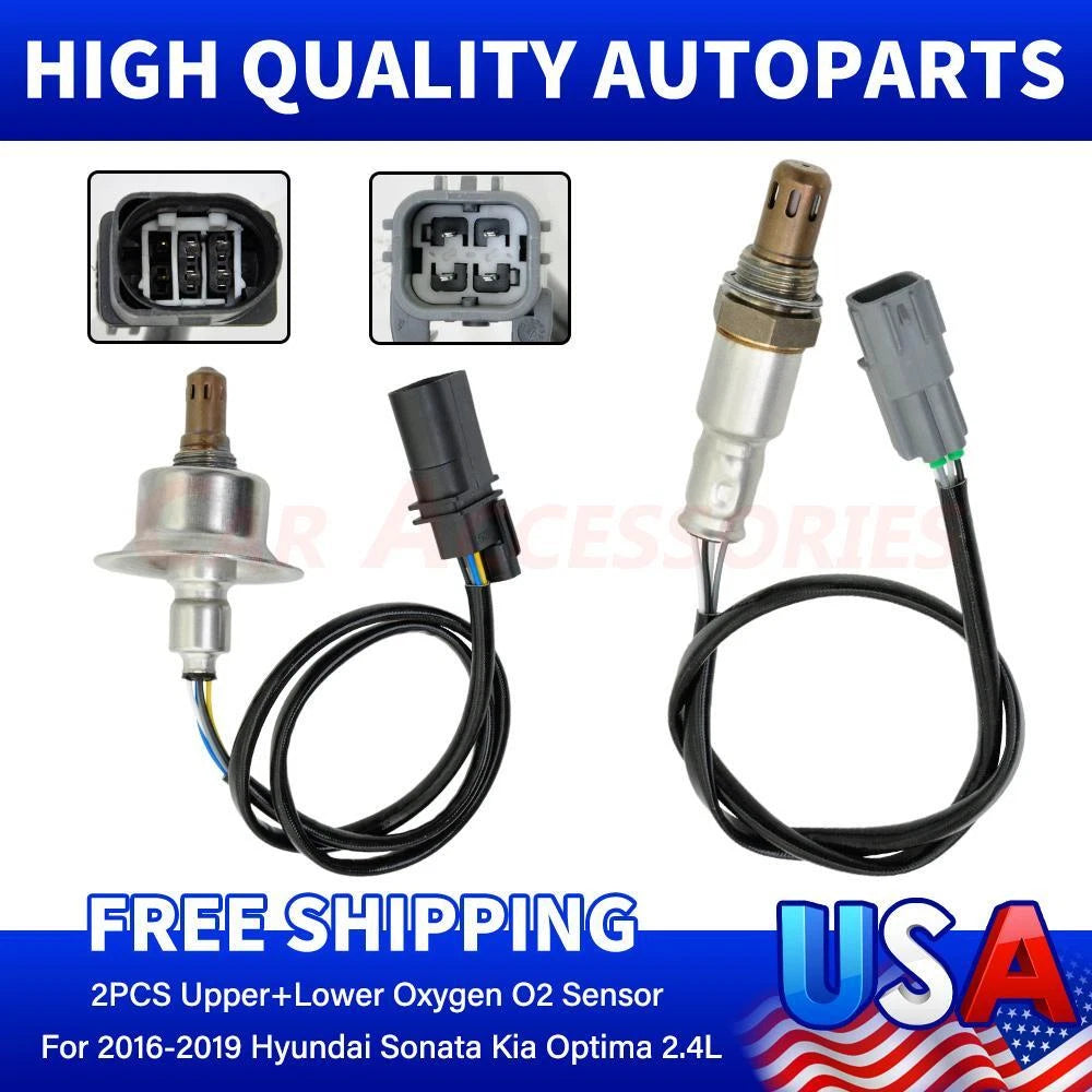 2X Upper Lower Oxygen O2 Sensor for Hyundai Sonata Kia Optima (2016–2019)