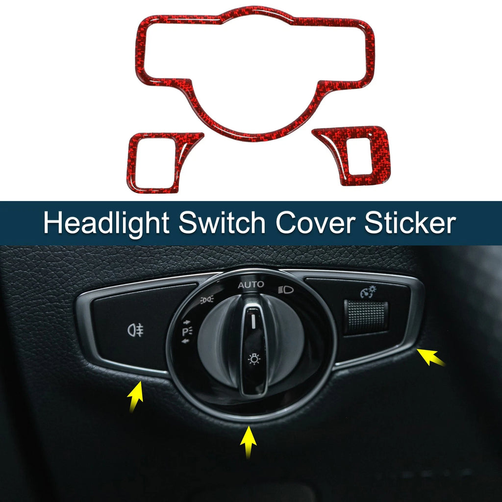 Headlight Switch Covers Sticker for Mercedes-Benz A B C E G Class CLA (Type-C)
