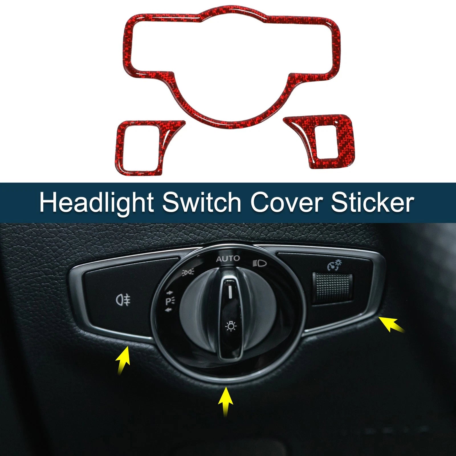 Headlight Switch Covers Sticker for Mercedes-Benz A B C E G Class CLA (Type-C)