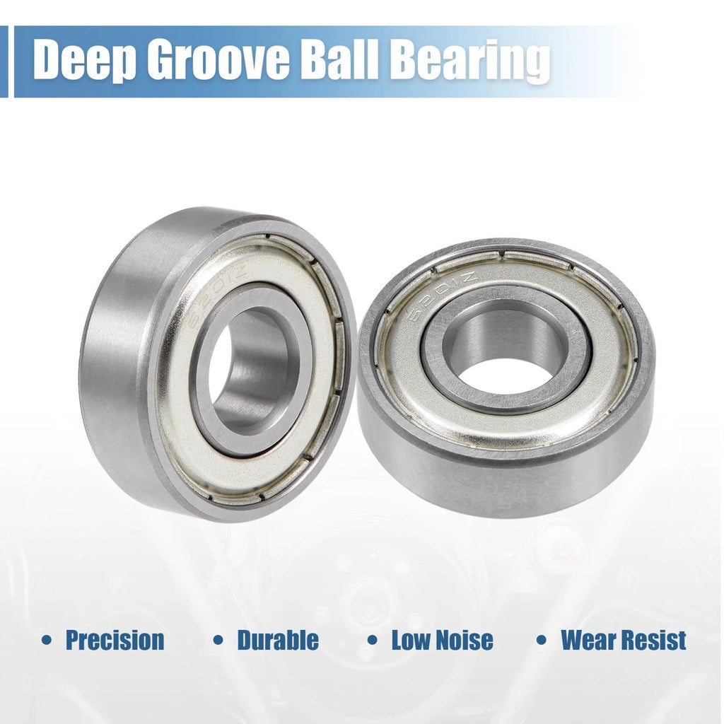 Set of 2 Deep Groove Ball Bearings 6201ZZ  