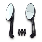 1 Pair Black Oval Diamond Racing Mirrors for Honda Kawasaki Suzuki Cruiser