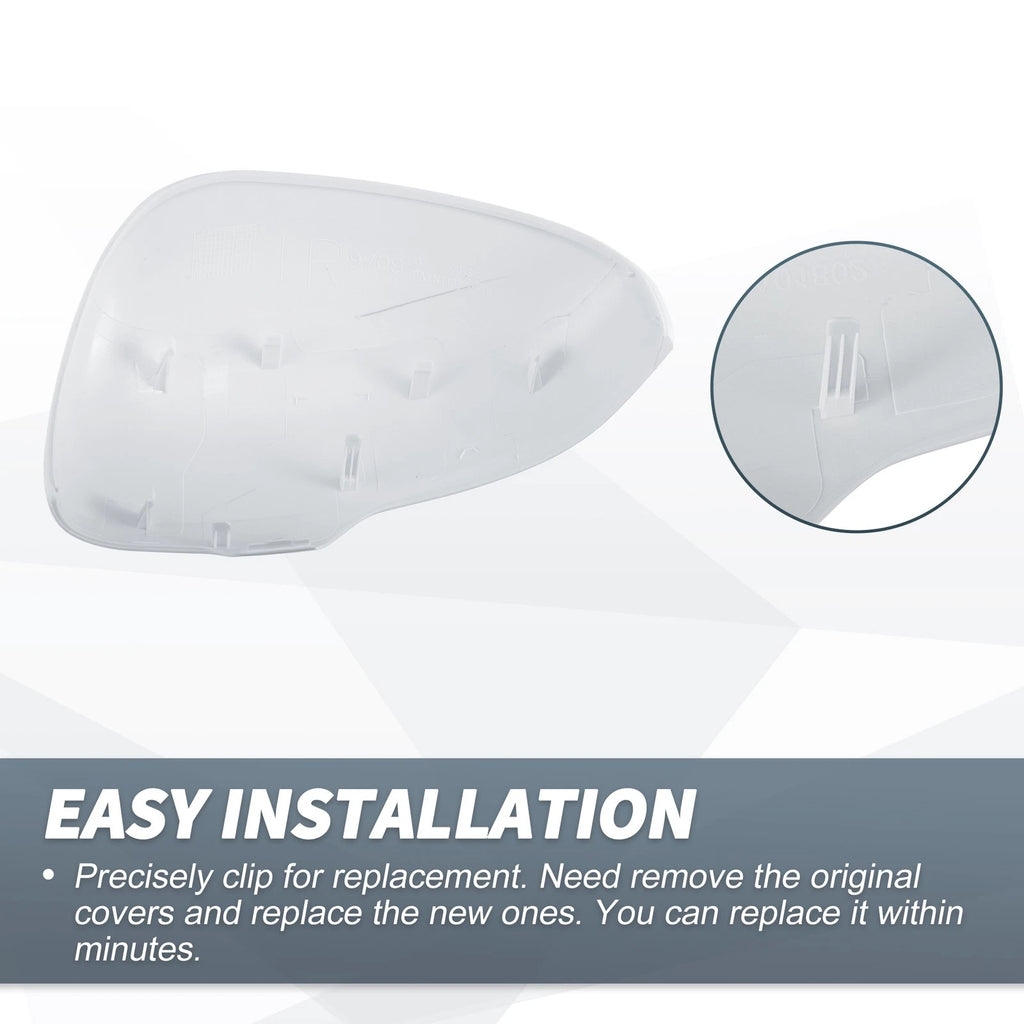 Pair Rearview Mirror Cover Cap White for Toyota Prius (2010–2012)