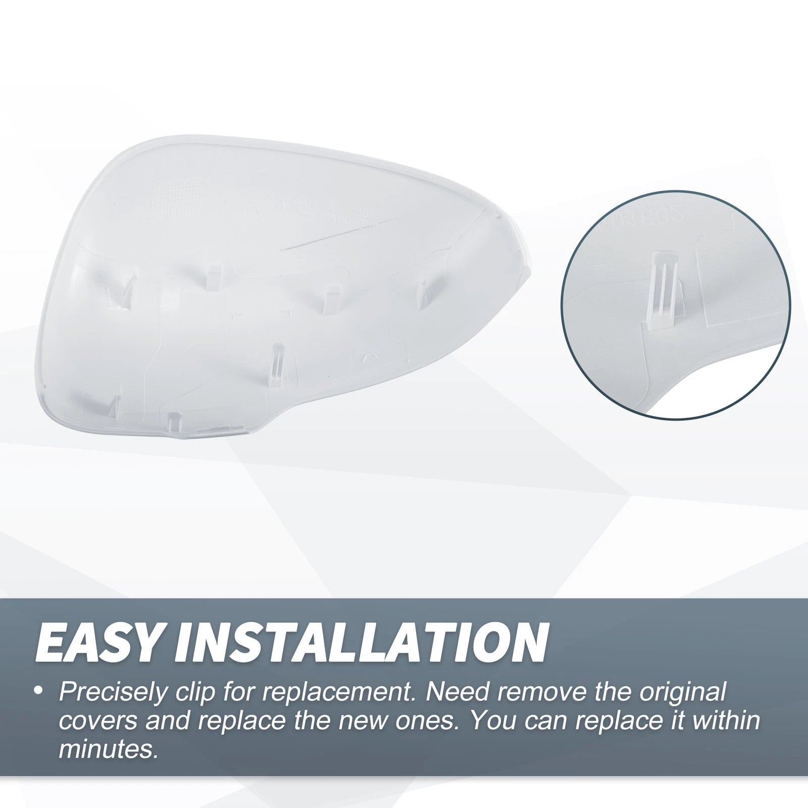 Pair Rearview Mirror Cover Cap White for Toyota Prius (2010–2012)