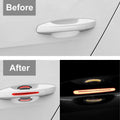 4 x Universal Car Door Handle Reflective Stickers for Scratch Protection Red