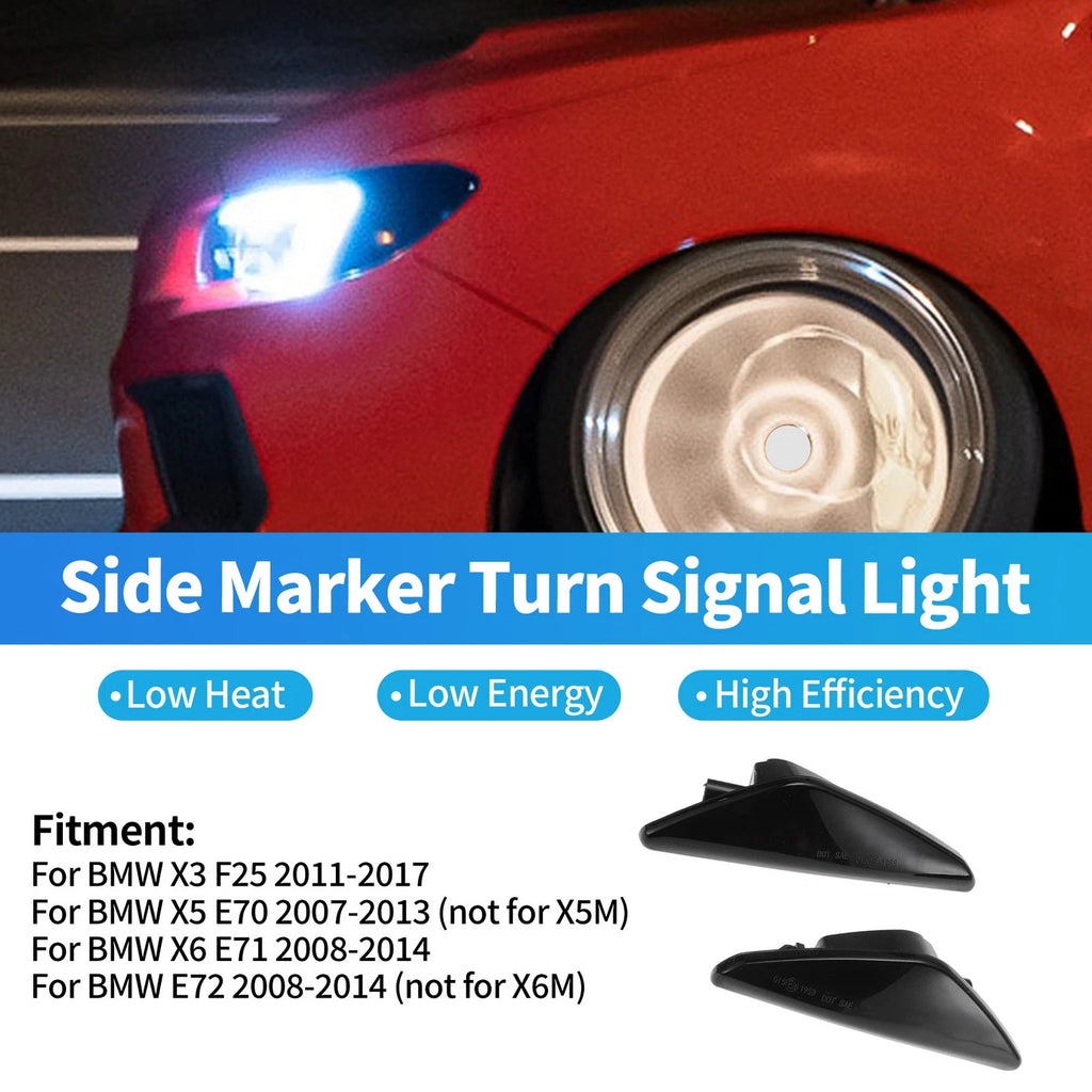 Turn Signal Lights for BMW X3 F25 (2011–2017) & X5 E70 (2007–2013) 12V Pair