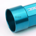 Set of 20 M12X1.25 Sky Blue Aluminum Lug Nuts with Caps for JDM Vehicles