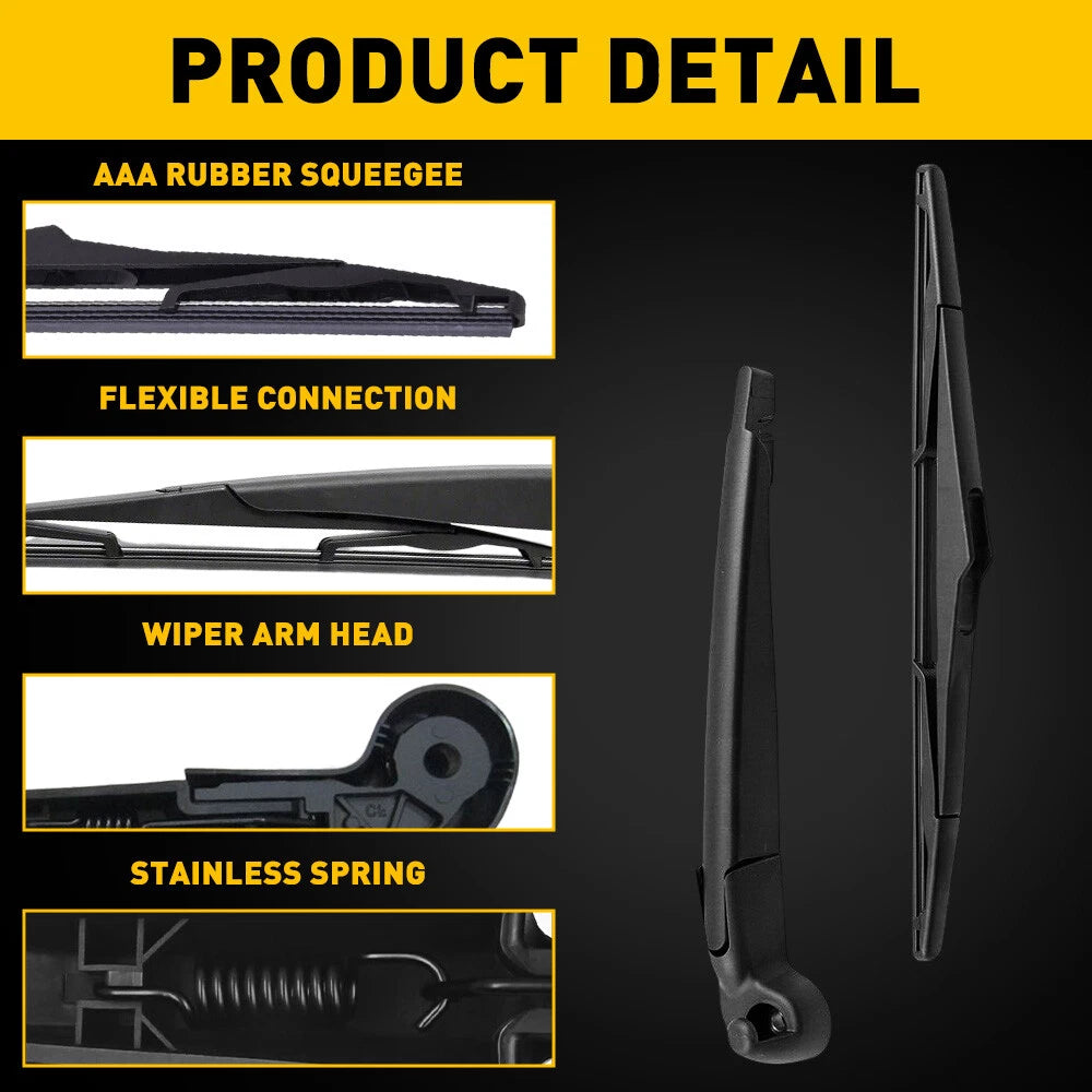Rear Windshield Wiper Arm and Blade for Jeep Wrangler (2007-2018)