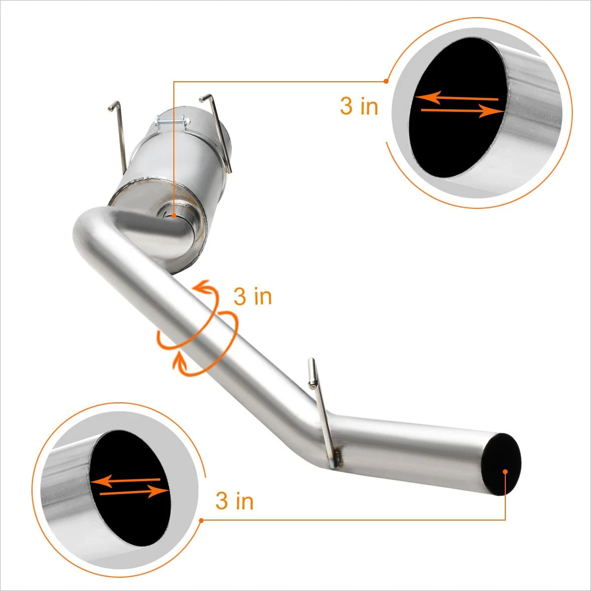 3" Catback Exhaust for Dodge Ram DS/DJ 4.7/5.7 (2009–2017) Aluminized Steel