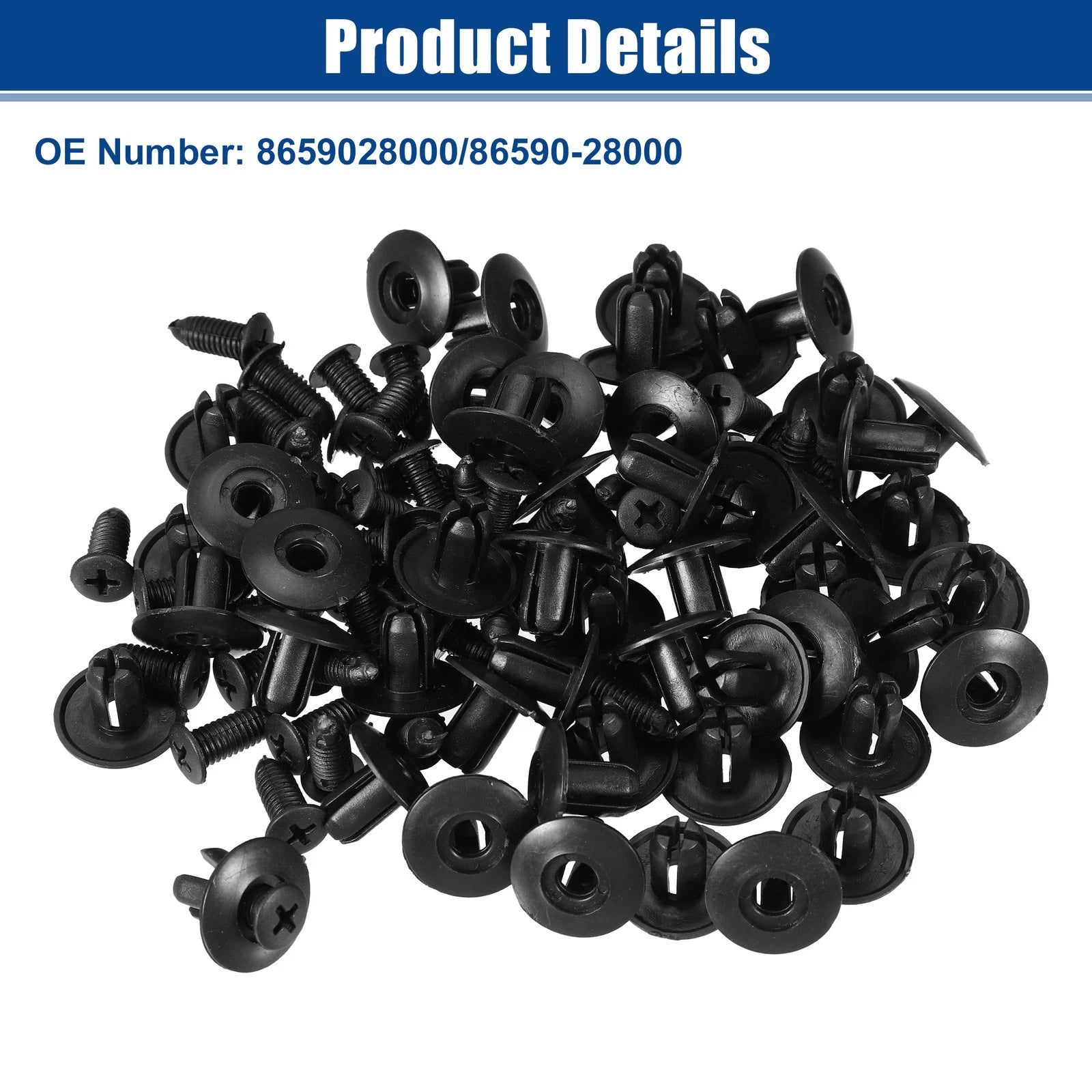 50pcs Bumper Cover Retainer Clip Fasteners for Hyundai Sonata (2011–2019) No.8659028000