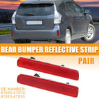 1 Pair Rear Bumper Reflector for Toyota Prius (2010–2015)