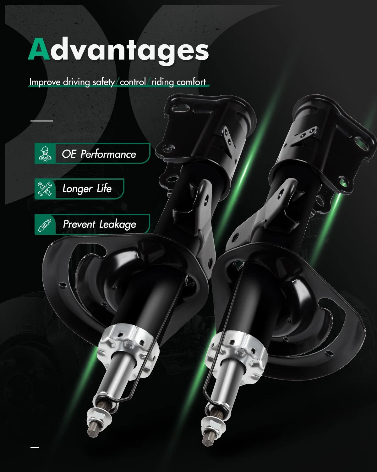 Front Pair Shocks Struts for Chrysler Town & Country (2008–2016)