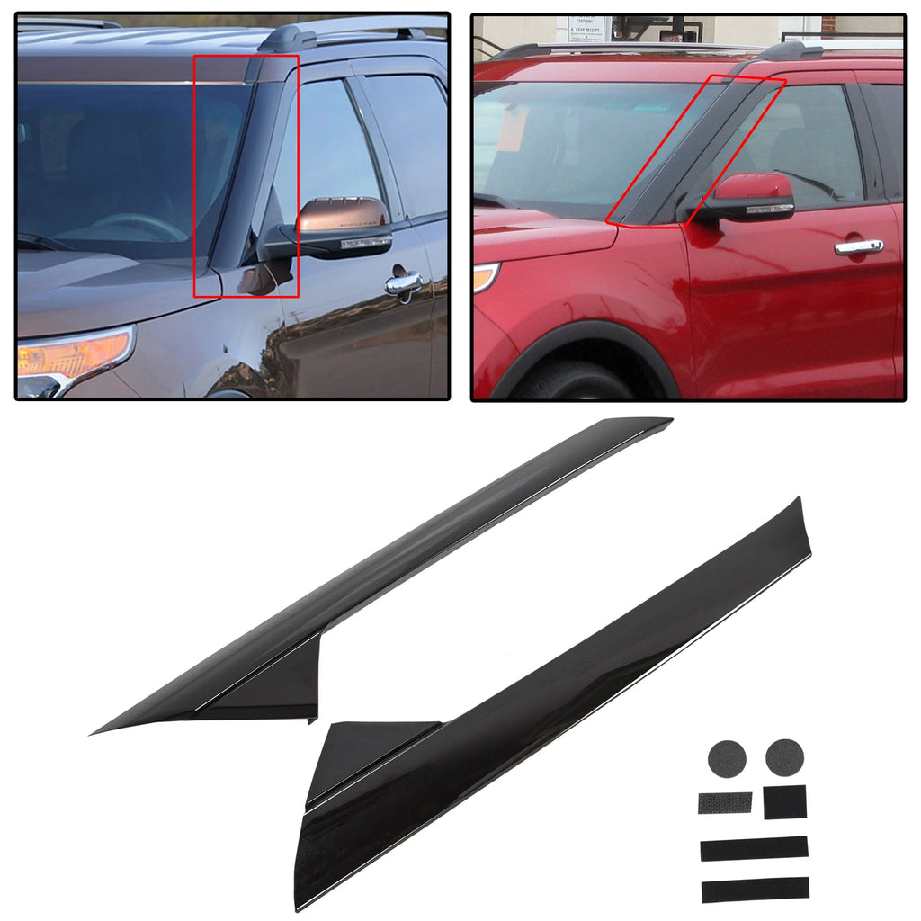 Set of 2 Windshield Outer Trim Pillar Molding for Ford Explorer (2011–2019)