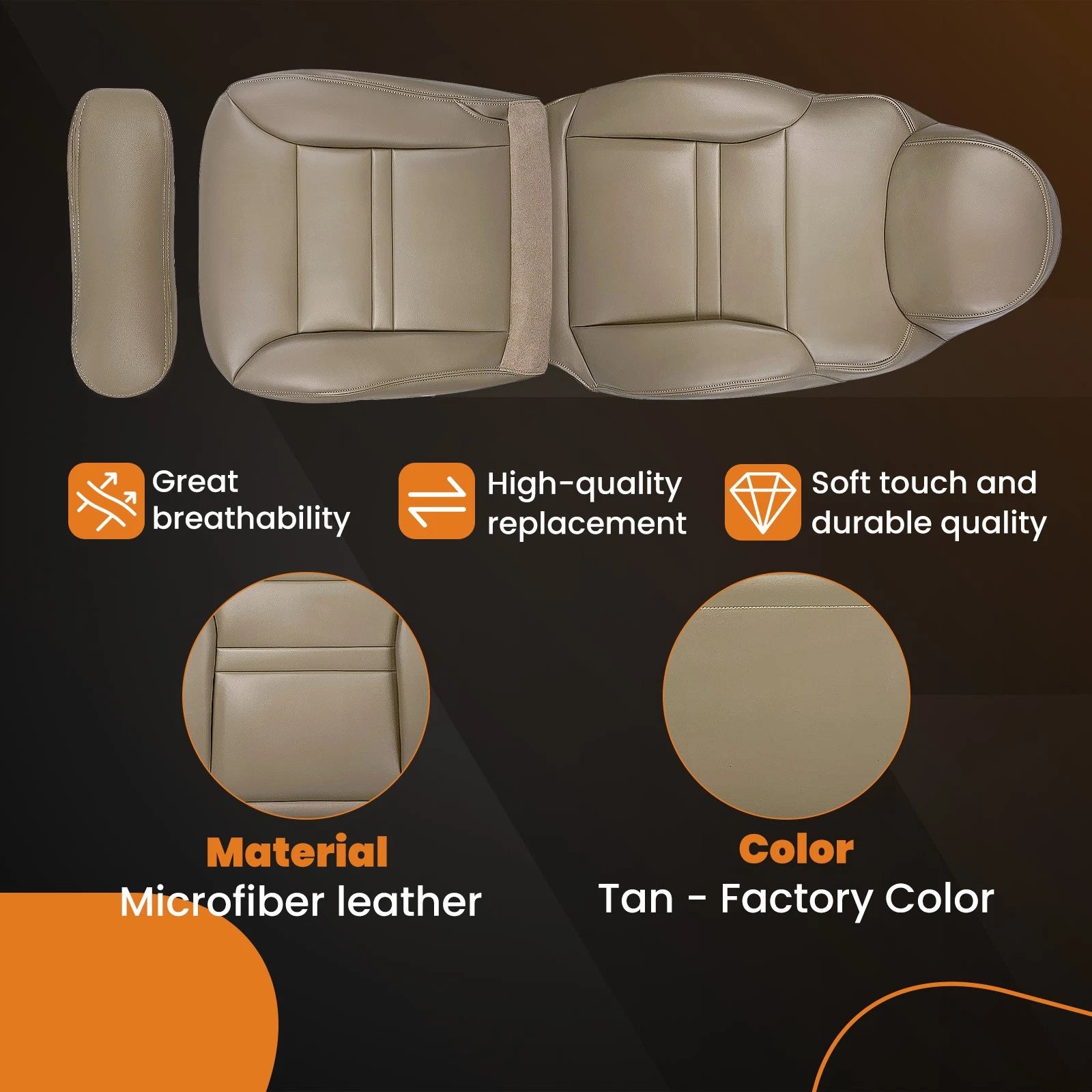 Leather Seat Covers for Ford Excursion Limited (2000-2001) - Tan