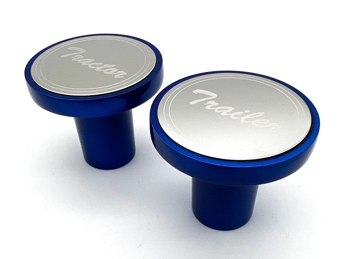 Air Valve Knobs Blue Aluminum Replacement for Peterbilt Kenworth (1980–2025)