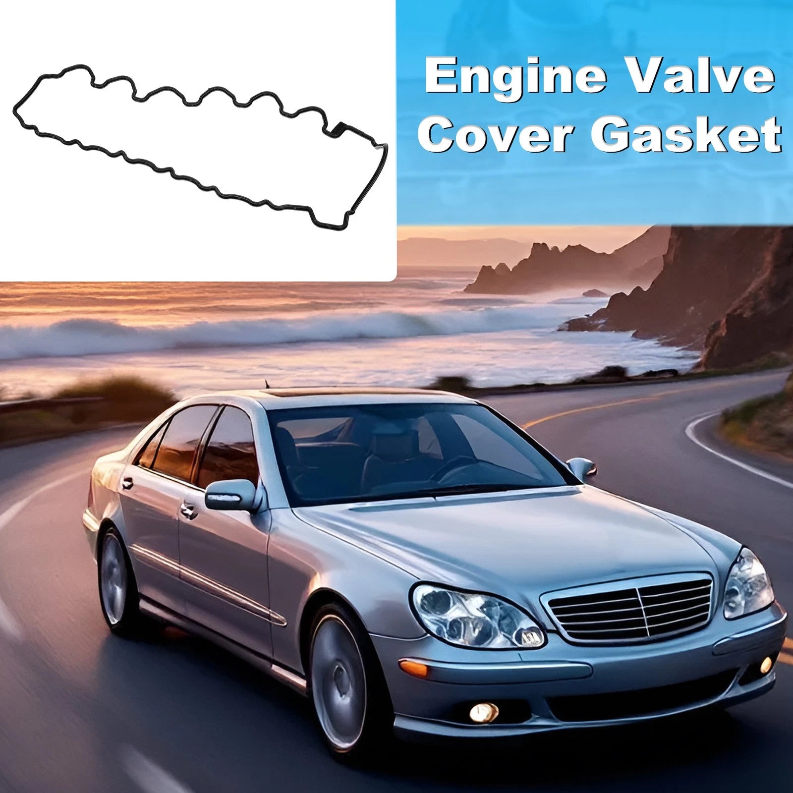 Valve Cover Gasket for Mercedes-Benz S-Class (2005–2013) Black Silicone