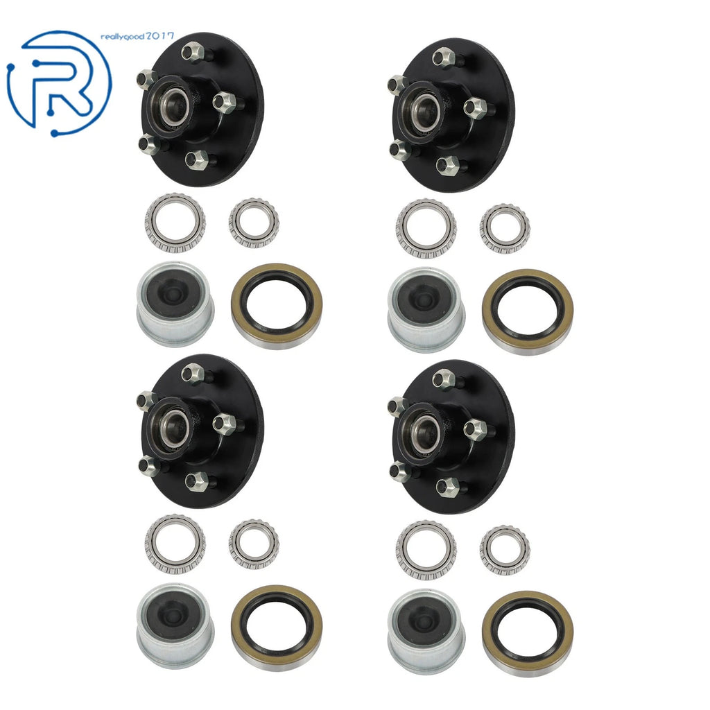 Set of 4 Trailer Idler Hub Kits for 3500 lbs Axles #84 Spindles 5 Lugs 5 × 4.5
