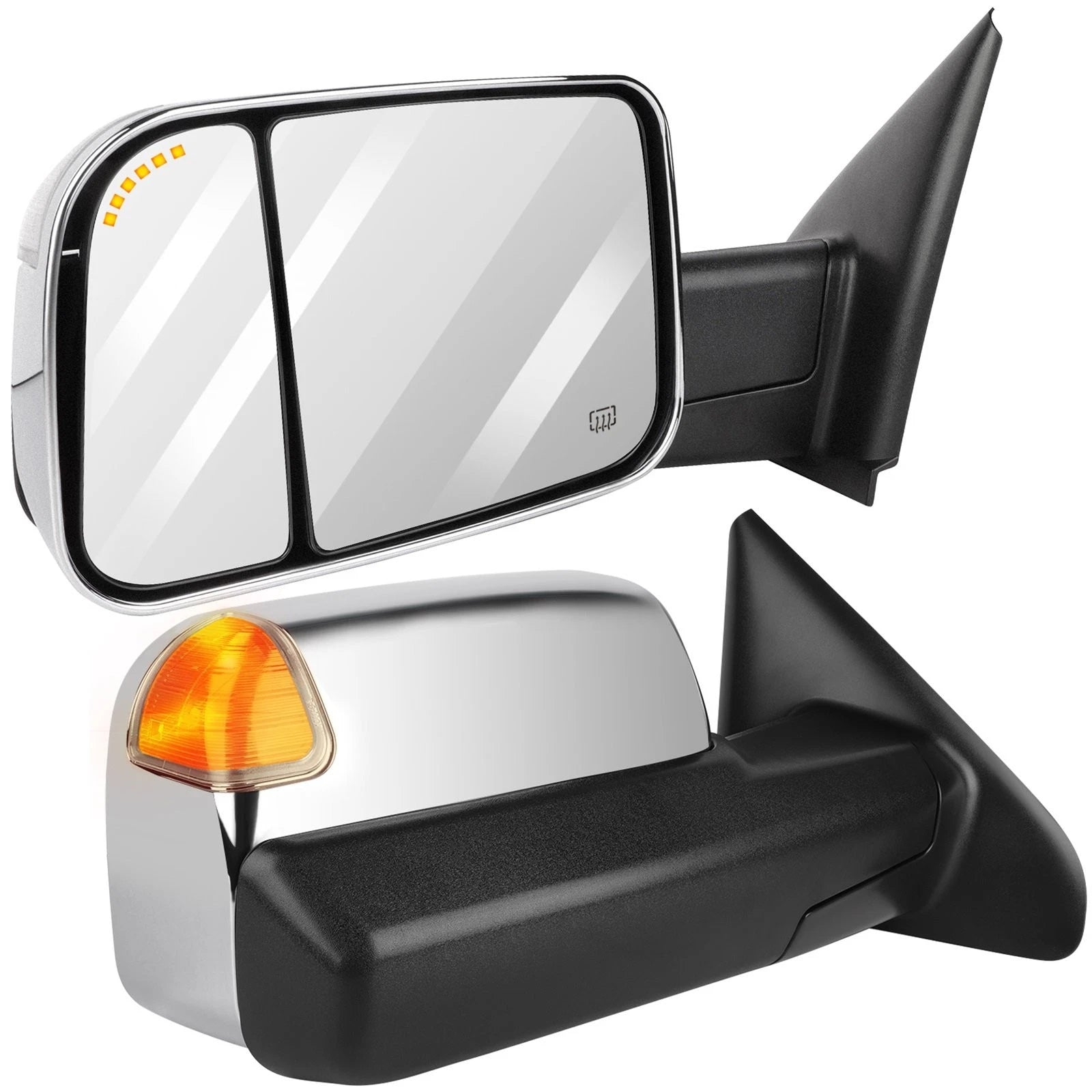 Power Heated Tow Mirrors with Turn Signal for Dodge Ram 1500 2500 3500 (2002–2008)