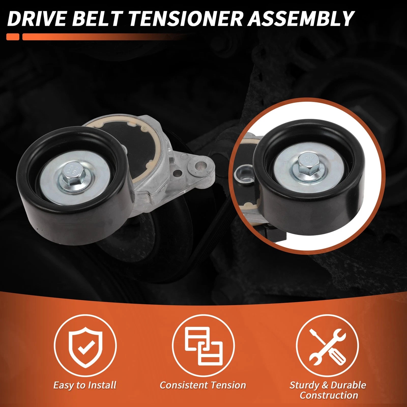 Set of 1 Drive Belt Tensioner Kit for Lexus GX460 V8 4.6L (2010–2018) 166200S010
