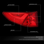Chrome Red LED Taillight Assembly for Honda Odyssey (2018–2023)