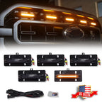 Set of 5 LED Amber Front Grille Lights for Ford F150 (2021–2023)