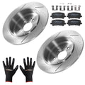Set of 4 Rear Brake Rotors & Ceramic Pads for Acura MDX (2007–2013) Honda Pilot (2009–2014)