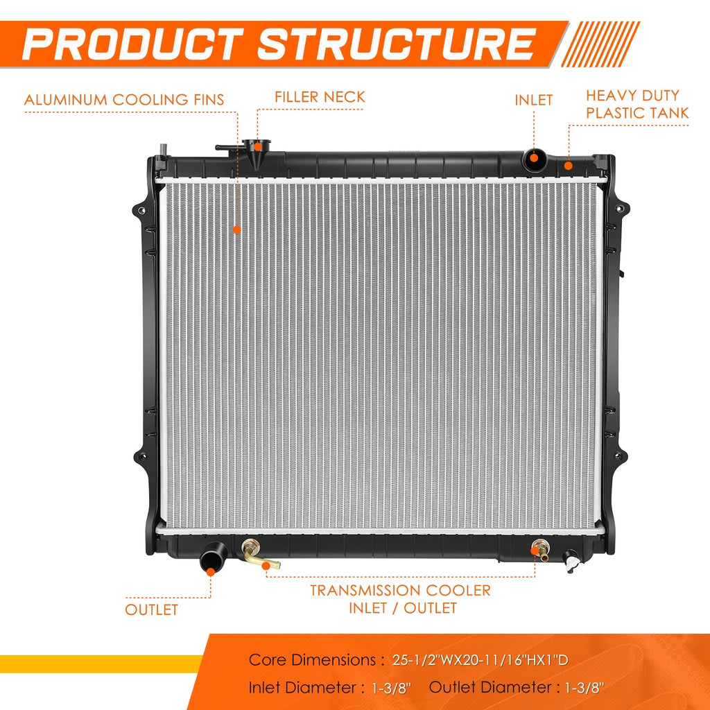 OE Aluminum Core Radiator for Toyota Tacoma (1995–2004) DPI-1774