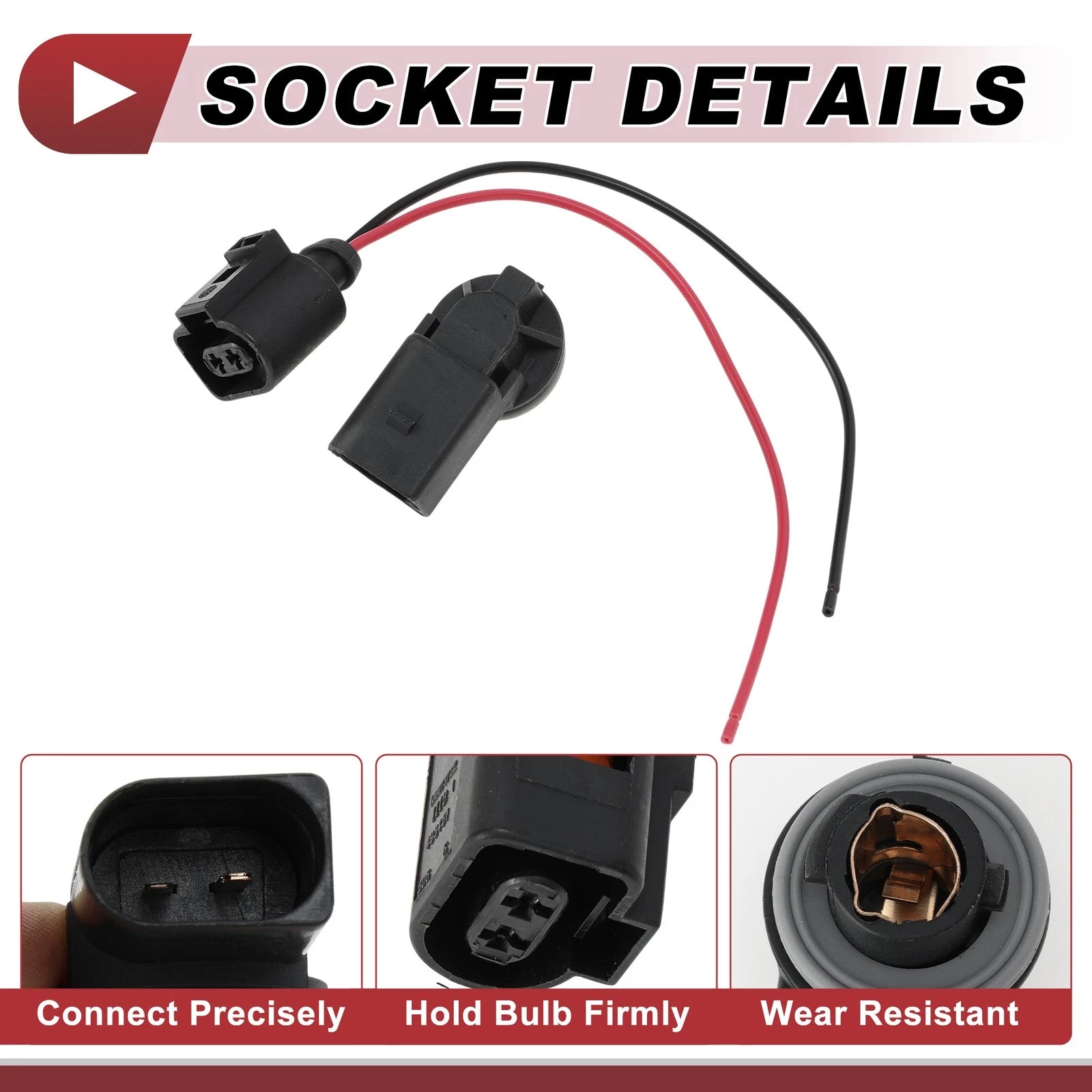 Set of 1 Front Turn Signal Light Socket Wiring for Audi Q7 (2010–2015) No. 1C0953123C
