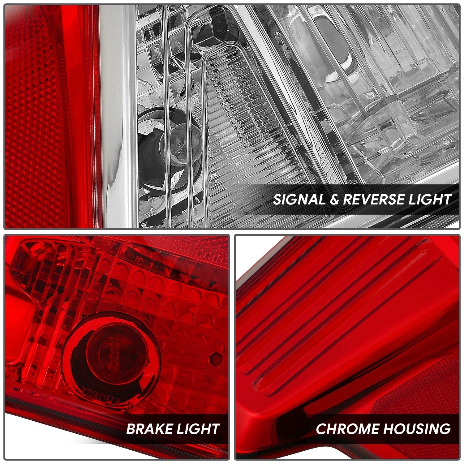 Left Side Taillight for Nissan Titan XD (2016–2023) OE Style Chrome Housing Red Lens