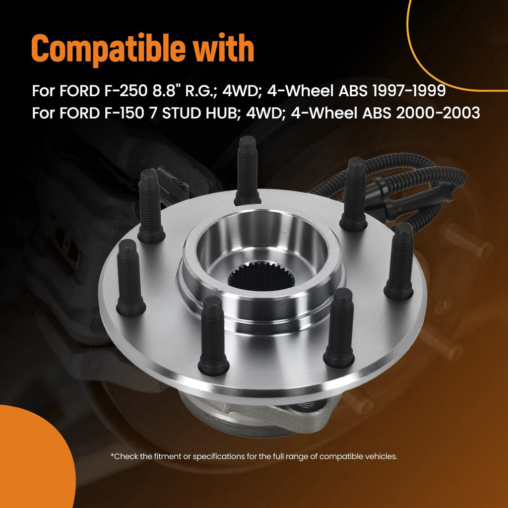 Set of 2 Front Wheel Hubs & Bearings for Ford F-150 F-250 4WD (2004–2020)