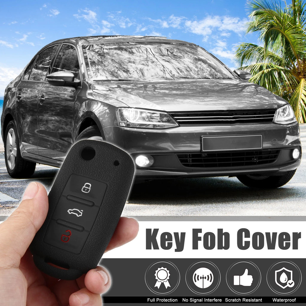 2pcs Silicone Key Fob Cover for Volkswagen Jetta GTI Passat Golf Tiguan (2010–2023)