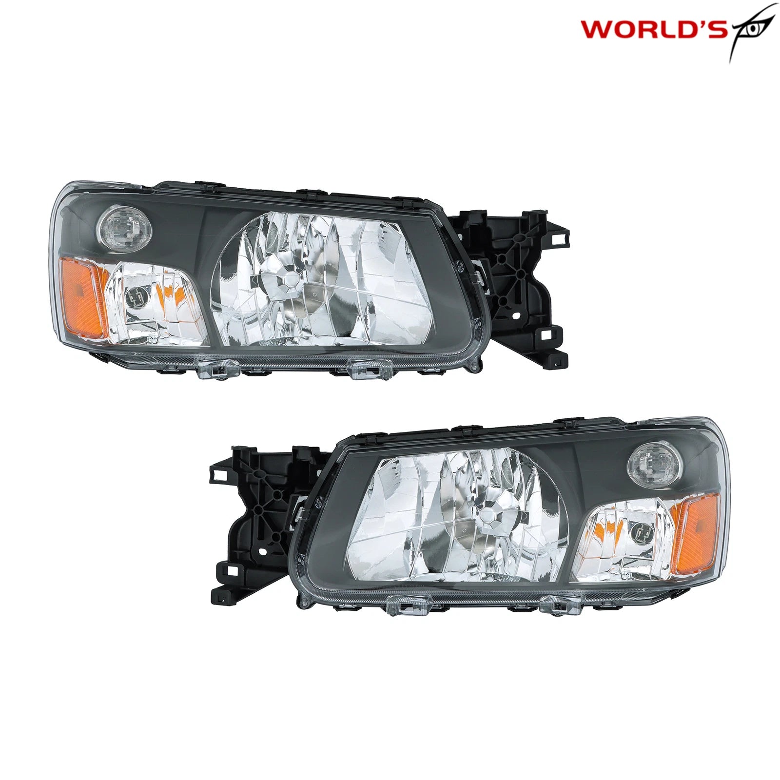 Headlight Assembly for Subaru Forester (2003–2004) Halogen Black Housing
