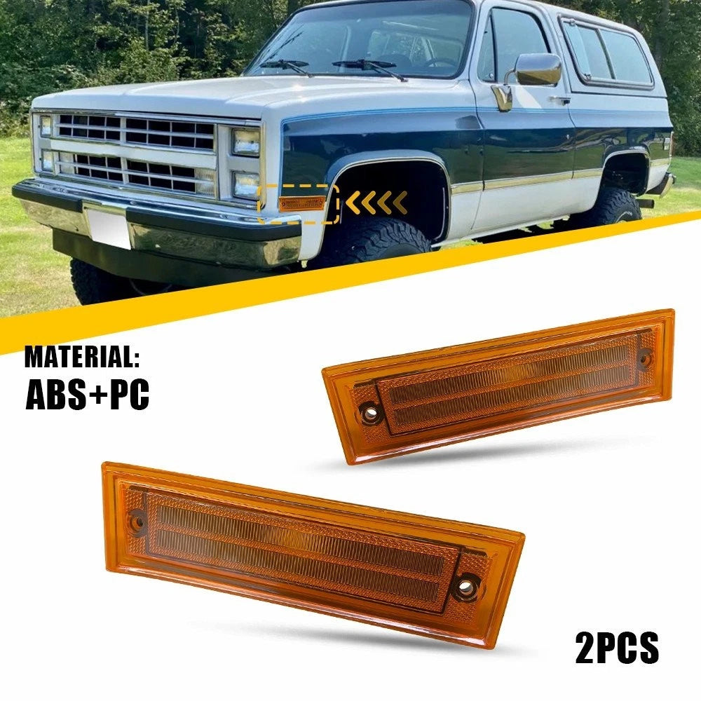 Side Marker Light Amber Bezel Housing for Chevy C10 C20 C30 GMC C1500 (1981–1991)