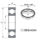 Deep Groove Ball Bearing 35x47x7mm for Scooter Skateboard (P0)