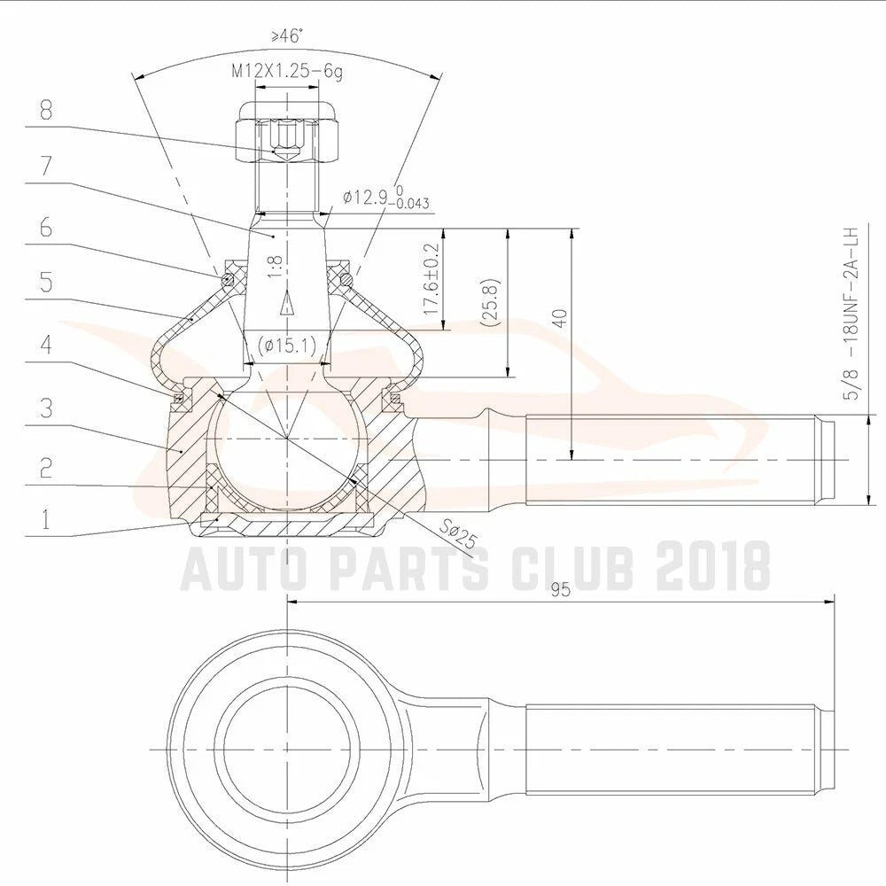 Set of 8 Ball Joints Tie Rods Sway Bars for Chevy Corvette (1963–1982)