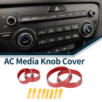 Set of 4 AC Media Volume Switch Knob Cover Rings for Kia Sportage QL (2017)