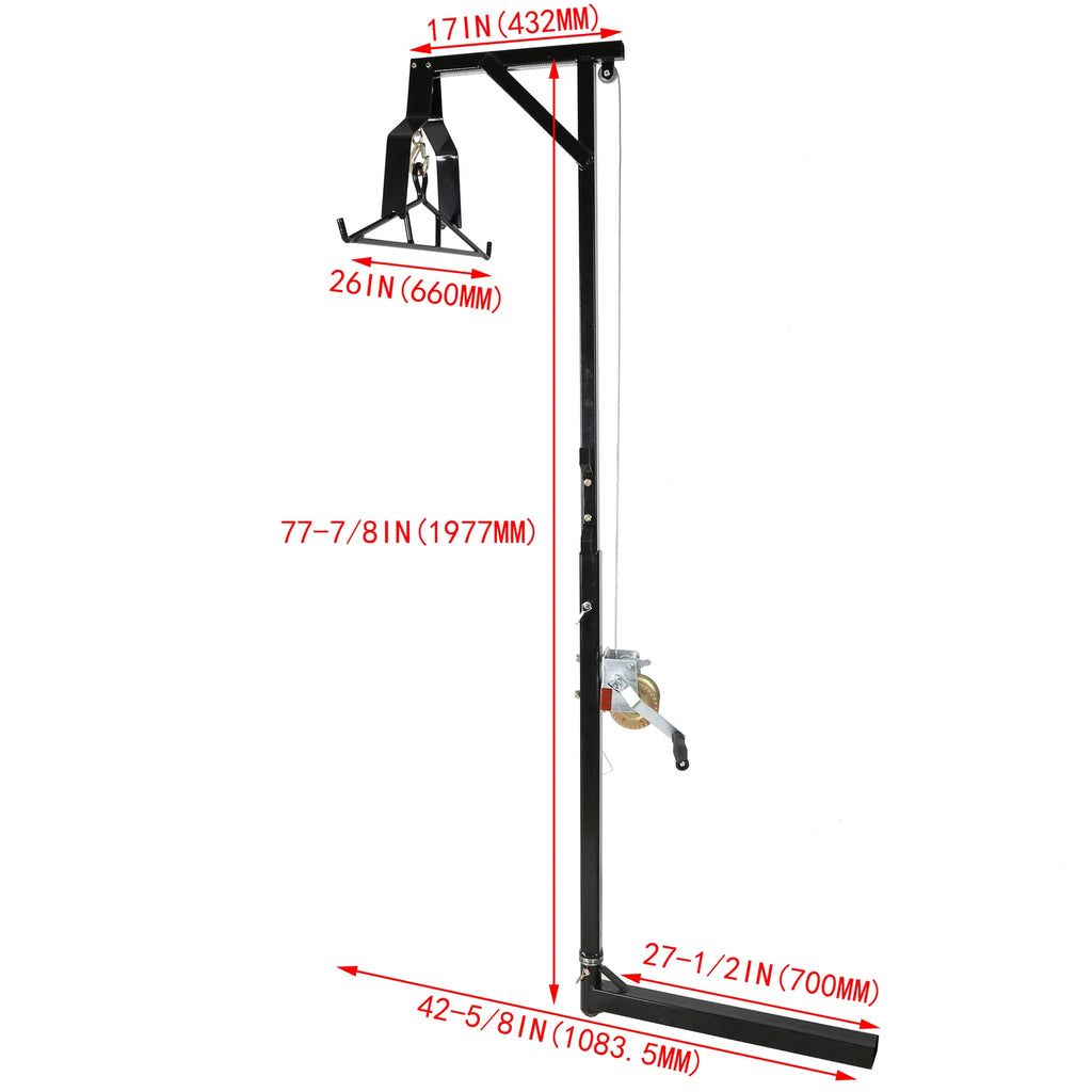 Hitch-Mounted Deer Hoist with Winch for Truck (Universal Fit)