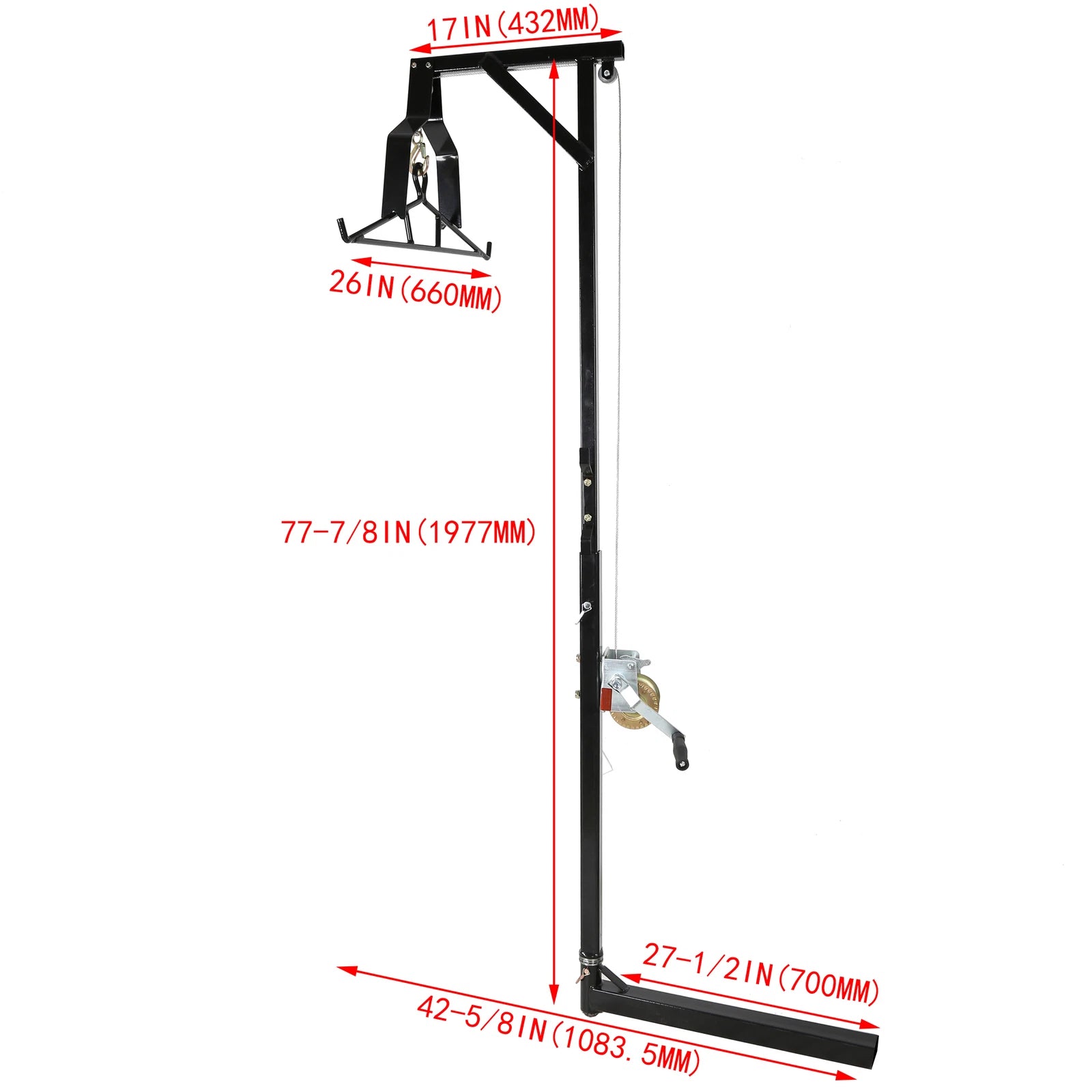 Hitch-Mounted Deer Hoist with Winch for Truck (Universal Fit)