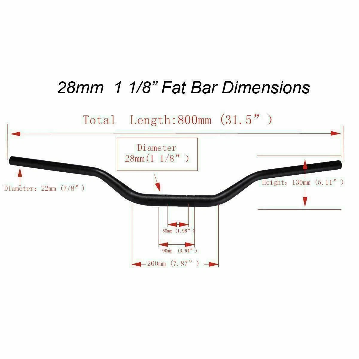 Fat Handlebar for Honda Motorbike (1 1/8" Taper)