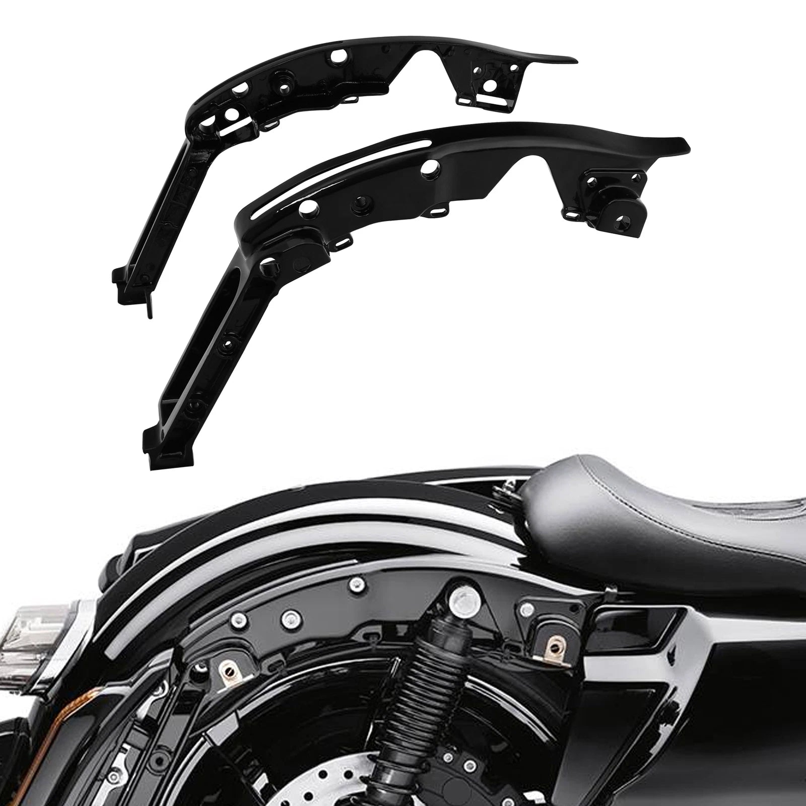 Gloss Black Rear Fender Support Kit for Harley Touring Road Glide (2014–2025)